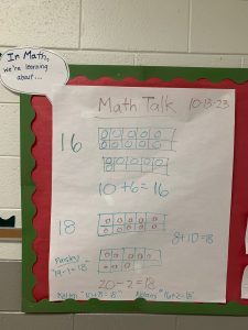 1st grade chart for Math Talk