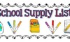 Student School Supply List for 2021-22